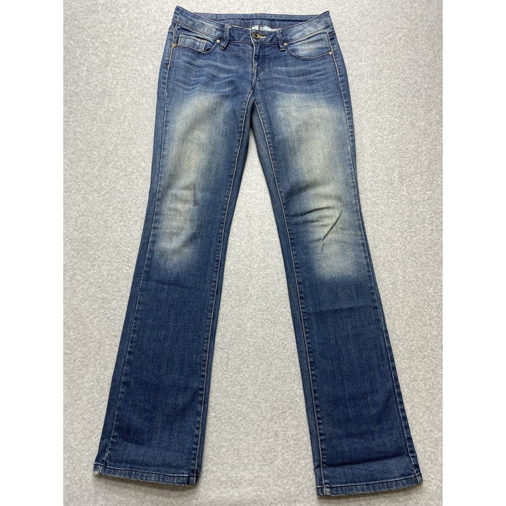 Mango Jeans Womens 31x34 Blue Stretch Denim Low Rise Bootcut Mid‎ Wash Tag 6